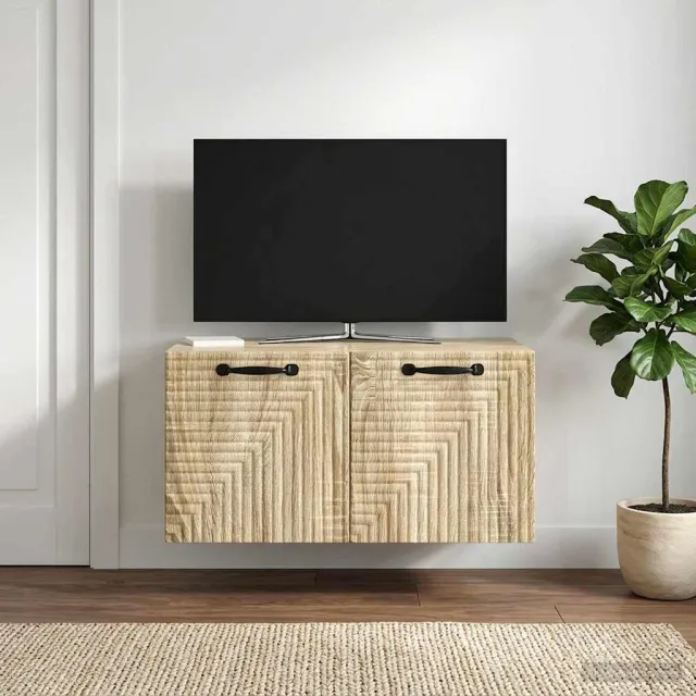 vidaXL Wandbeugel TV-kast Sonoma Eiken 59,5 x 41 x 30 cm Bewerkt hout, foto 2