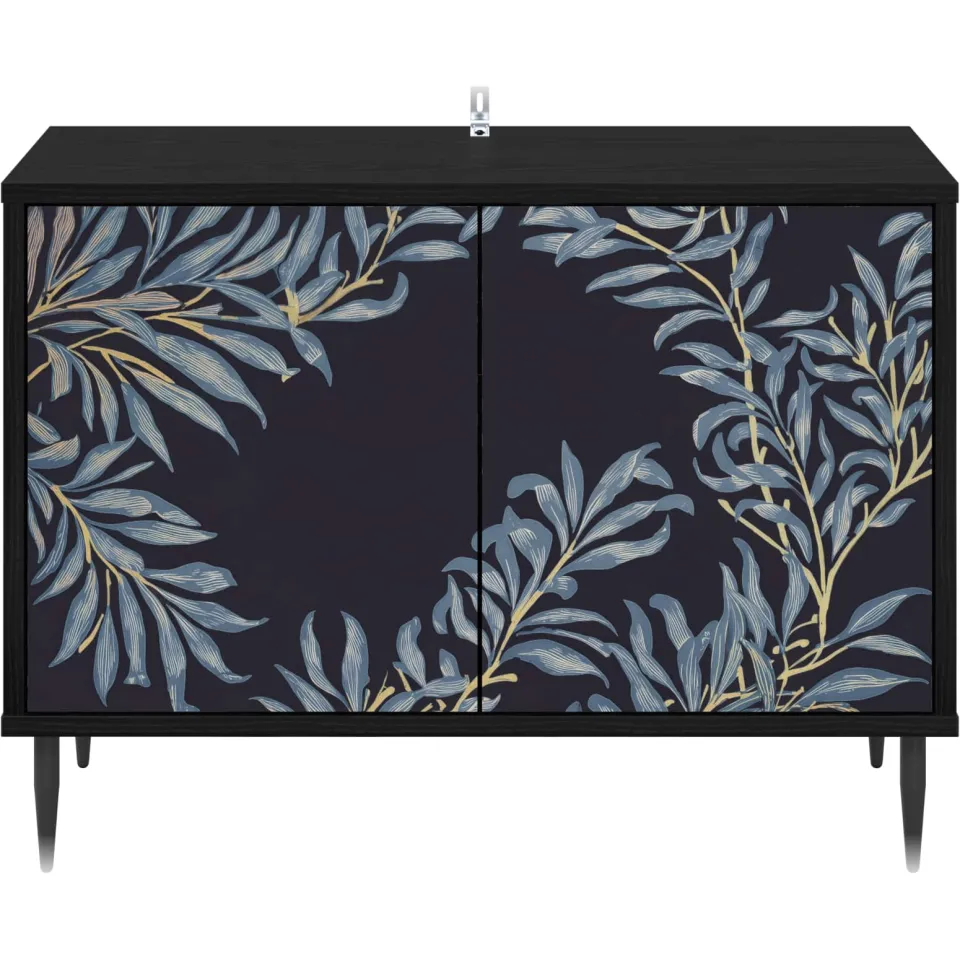 vidaXL Tv-meubel DOKKUM 69 x 33 x 50,5 cm Zwart eiken Bewerkt hout, foto 4
