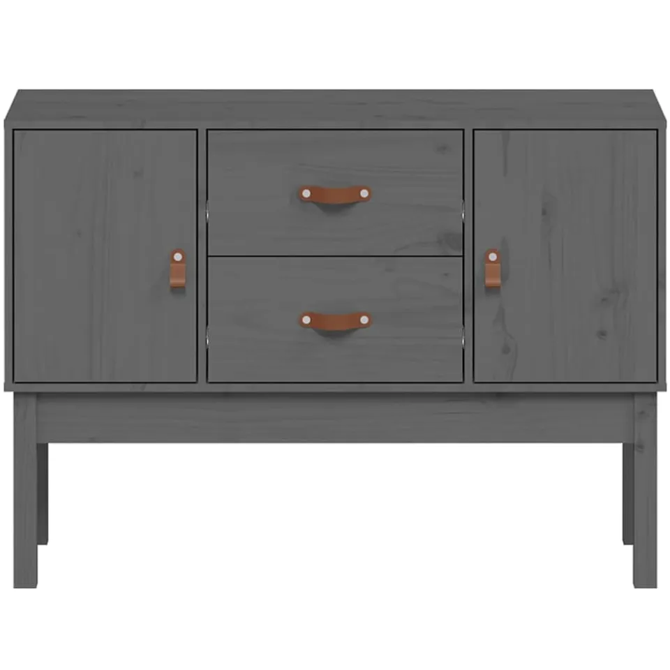 vidaXL Dressoir 110x40x78 cm massief grenenhout grijs, foto 4