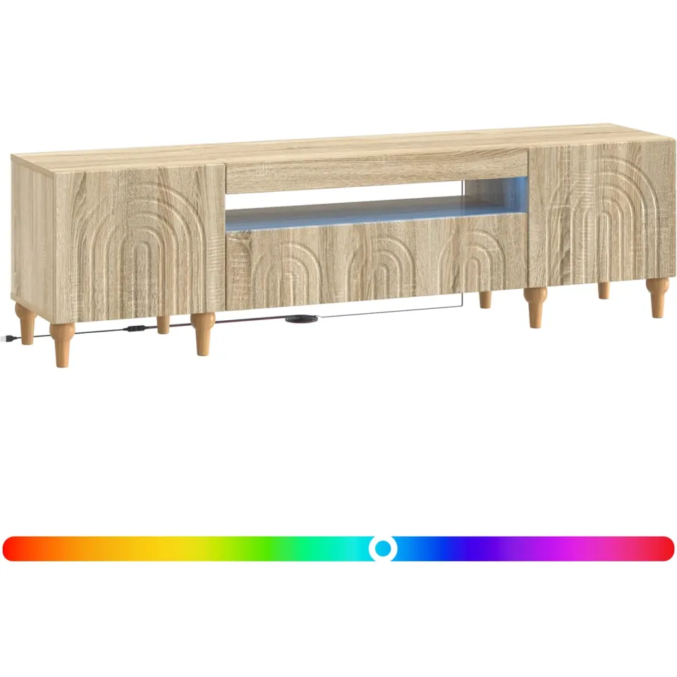 vidaXL LED tv-meubel ALKMAAR 153 x 35 x 43 cm Sonoma Eiken Bruin