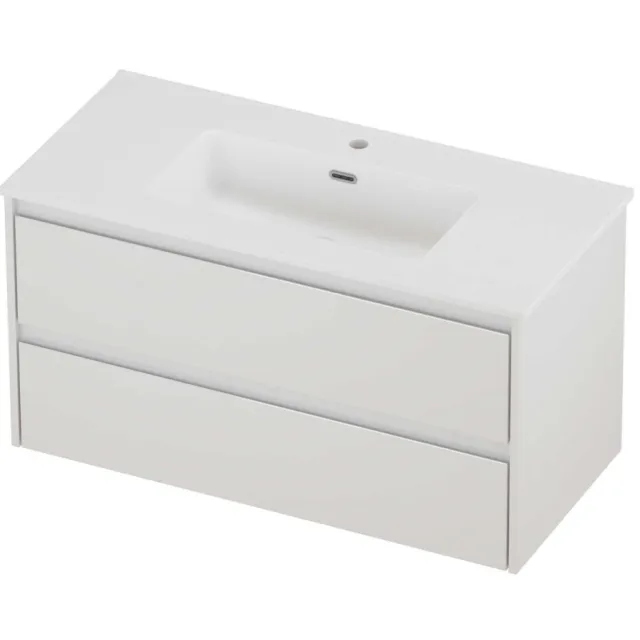 Proline Tribute Badmeubelset Porselein Elegant 1 Gat 100x46x54 cm Mat White Glans Wit