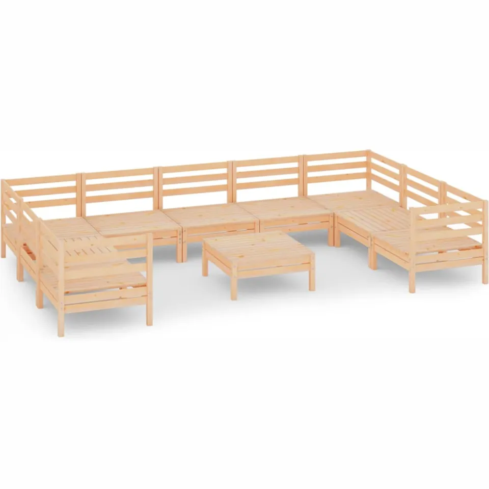 vidaXL 10-delige Loungeset massief grenenhout bruin, foto 3