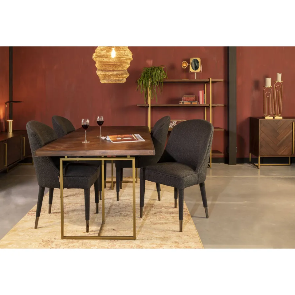 Dutchbone eetkamertafel (180x90 cm) Class bruin, foto 4