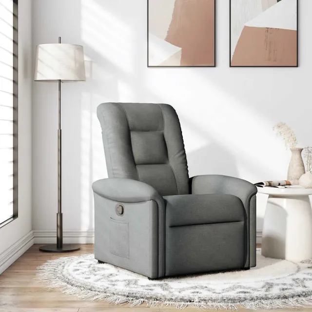 vidaXL Fauteuil verstelbaar stof donkergrijs