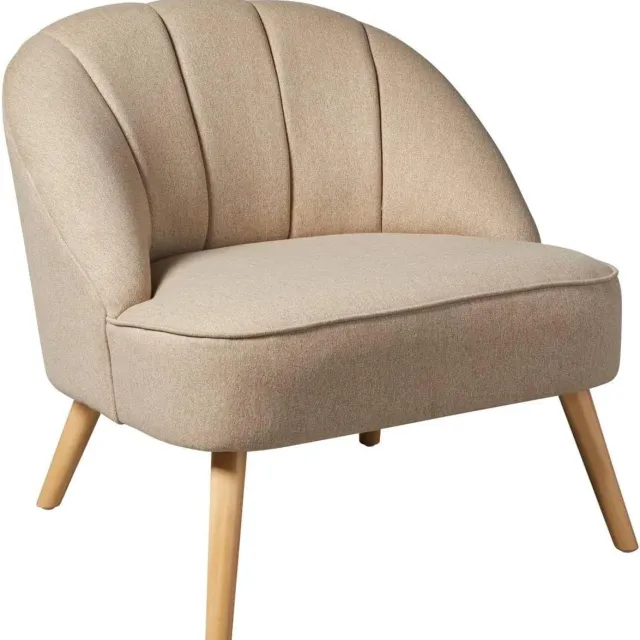 Atmosphera Scandinavische fauteuil van waterafstotende stof NAOVA Beige