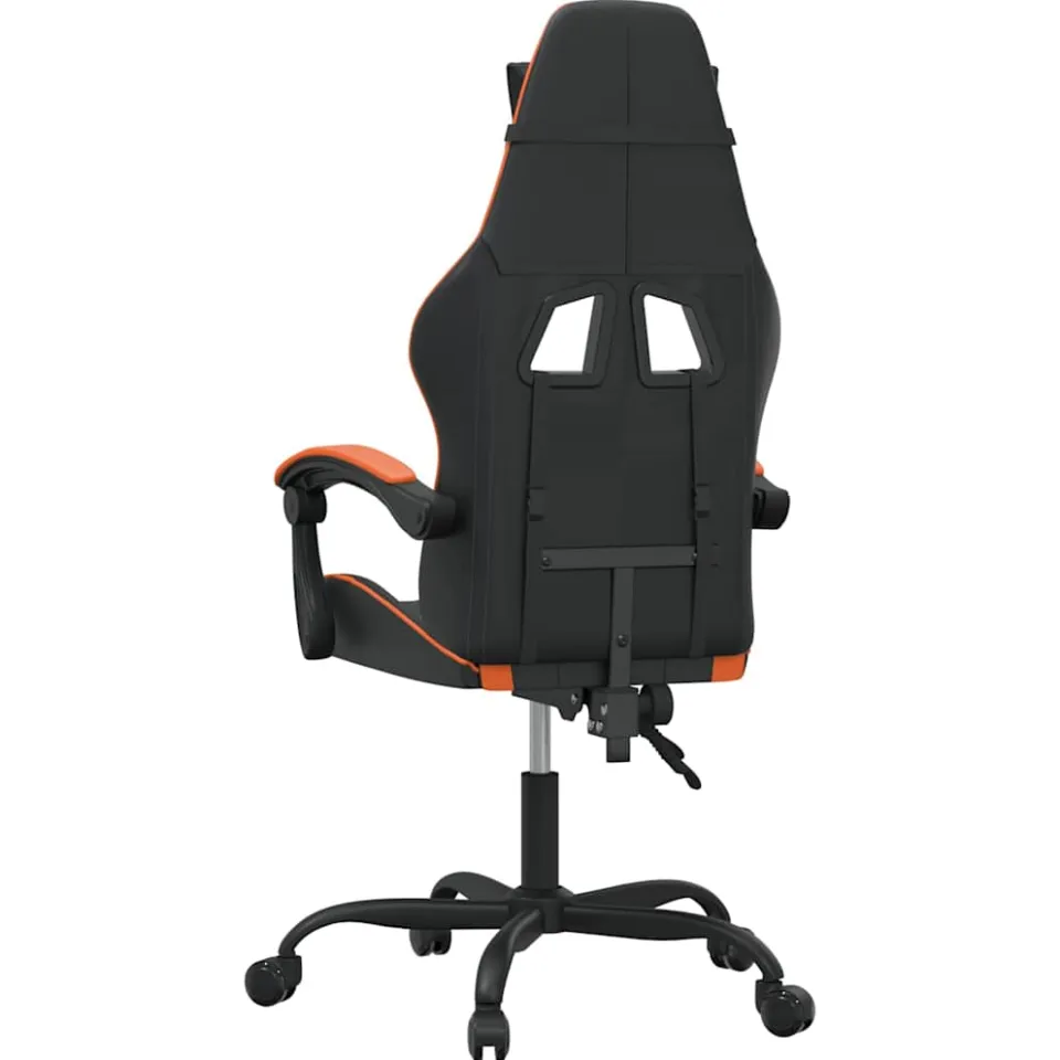 vidaXL Gamestoel draaibaar kunstleer zwart en oranje, foto 4