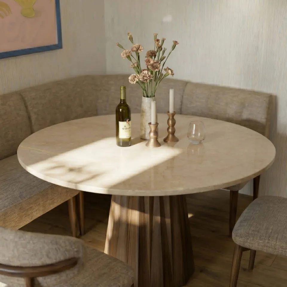 Giga Meubel Eettafel Faiza - Rond - Marmer - 120cm, foto 2
