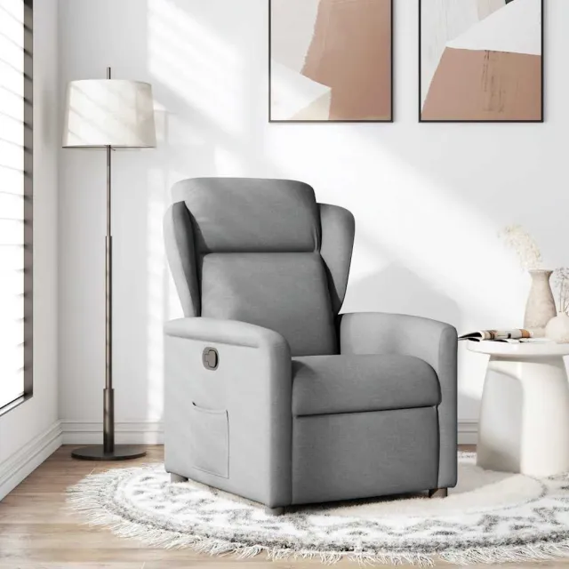 vidaXL Fauteuil verstelbaar stof lichtgrijs