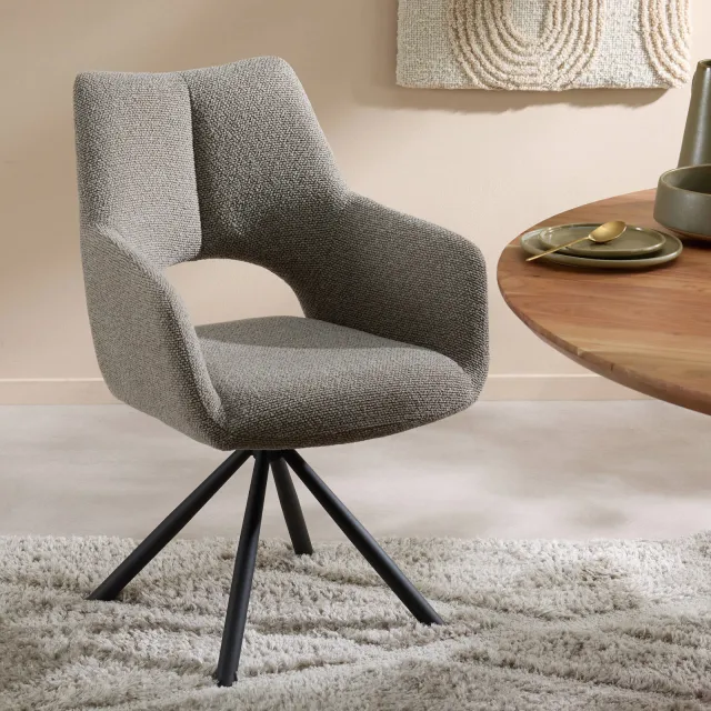 NOUS Living Ava eetkamerstoel taupe, foto 2