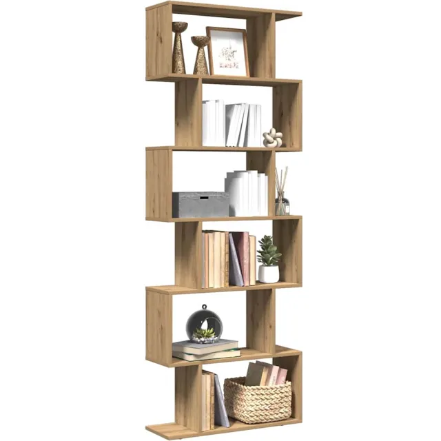 vidaXL Kamerscherm / boekenkast 6-laags 70x24x193 cm hout artisanaal Bruin