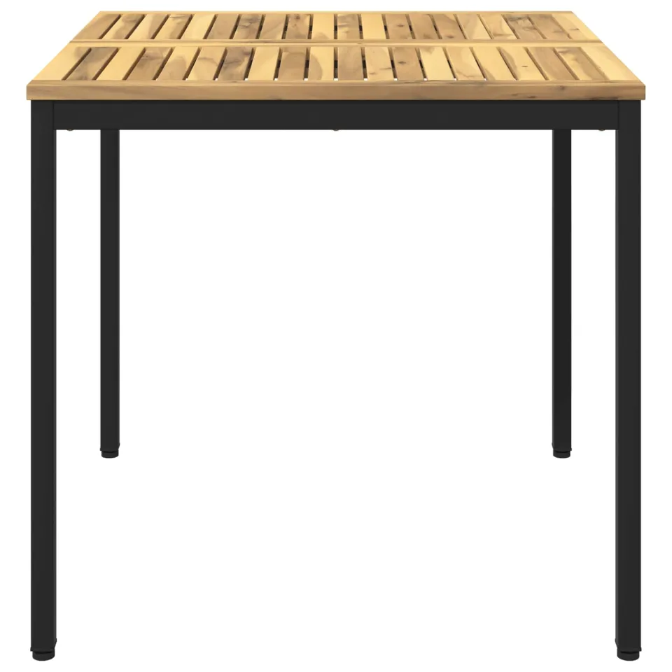 vidaXL Tuindiner tafel NAARDEN Whitewash en zwart 80 x 80,5 x 75 cm Bruin