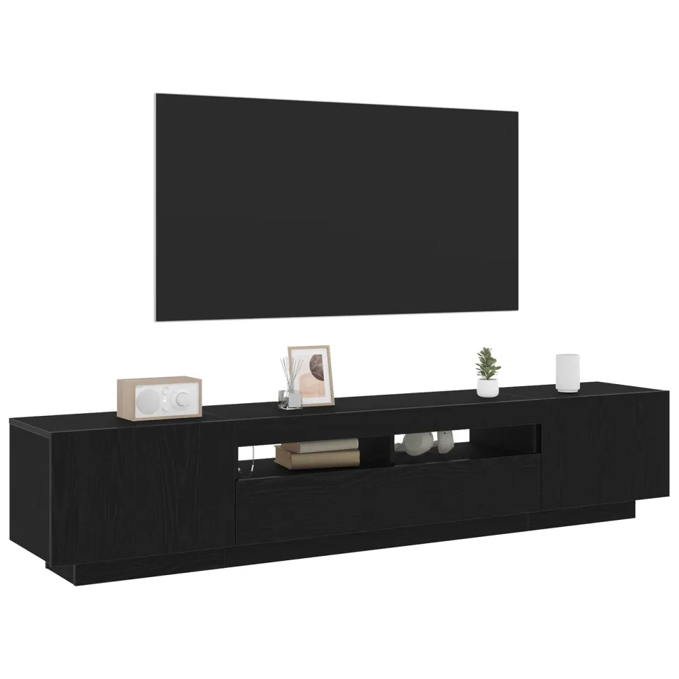 vidaXL Tv-meubelset 2 st Zwart Bewerkt hout, foto 2