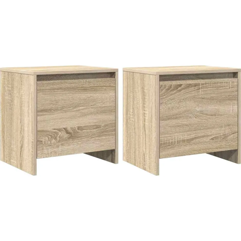 vidaXL Nachtkastjes 2 st 45x34x44,5 cm bewerkt hout sonoma eikenkleur Beige