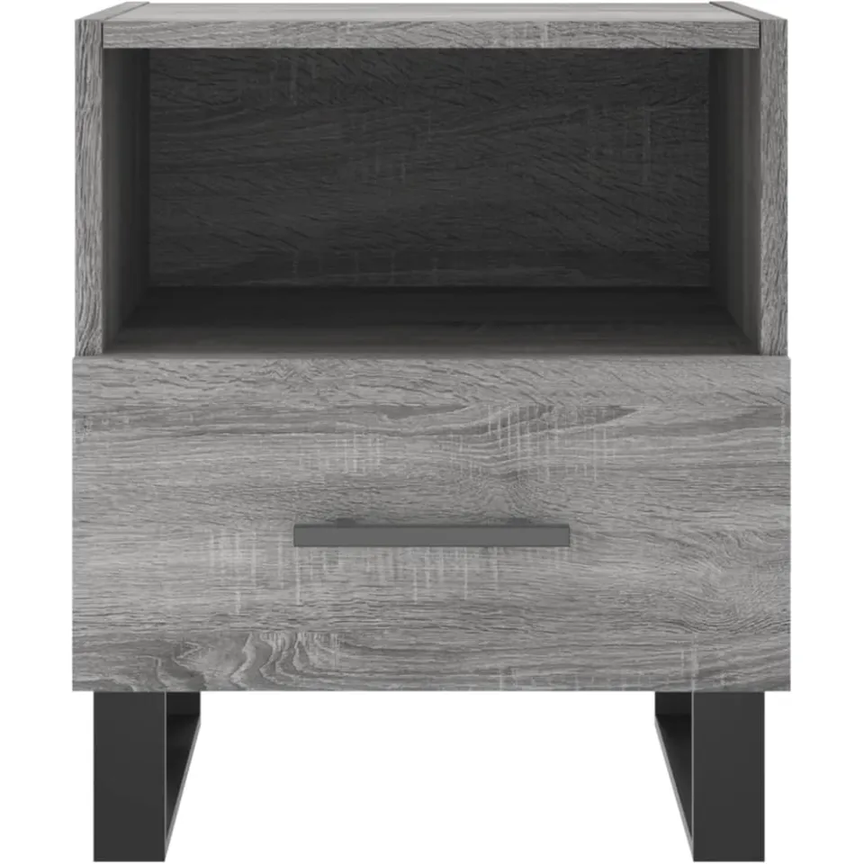 vidaXL Nachtkastje 40x35x47,5 cm bewerkt hout grijs sonoma eikenkleur, foto 4