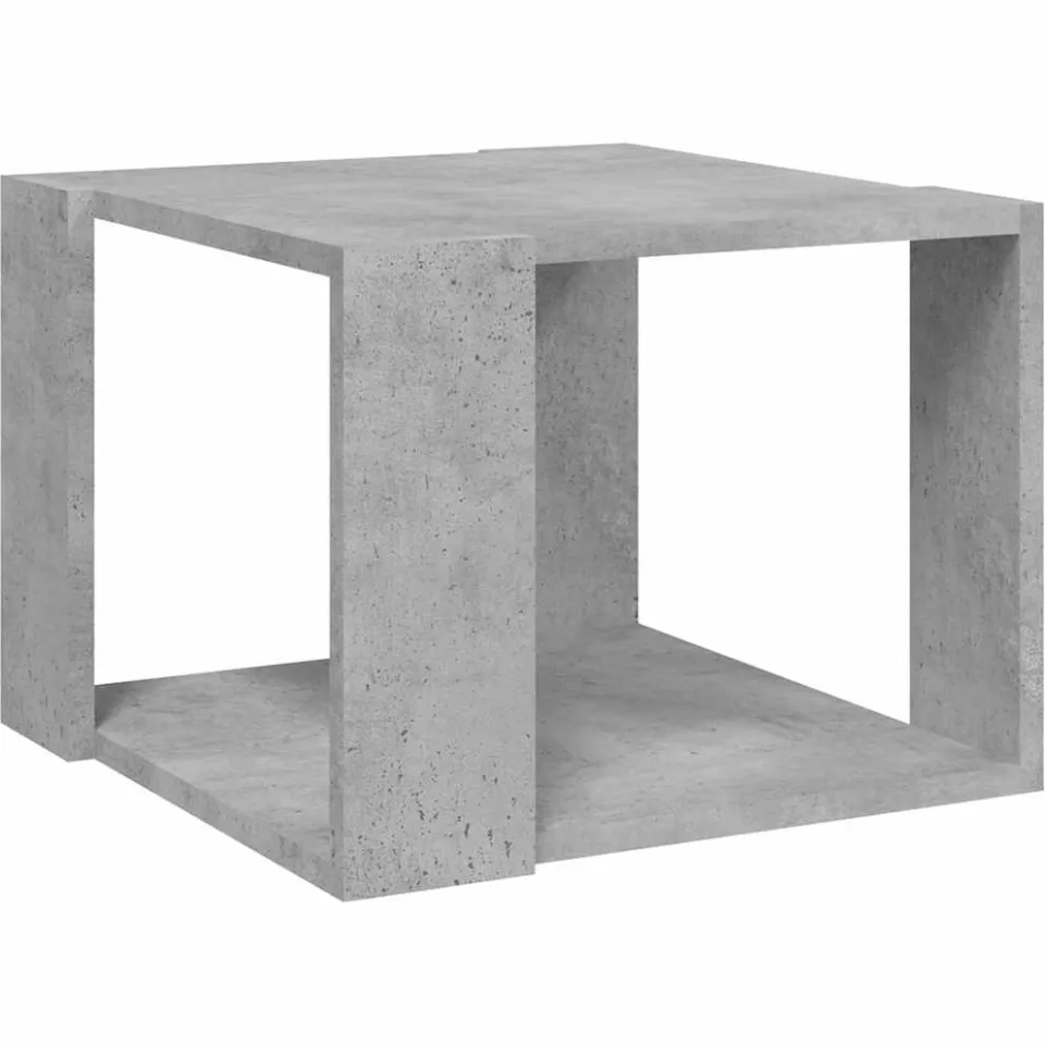 vidaXL Salontafel 40x40x30 cm bewerkt hout betongrijs grijs, foto 4
