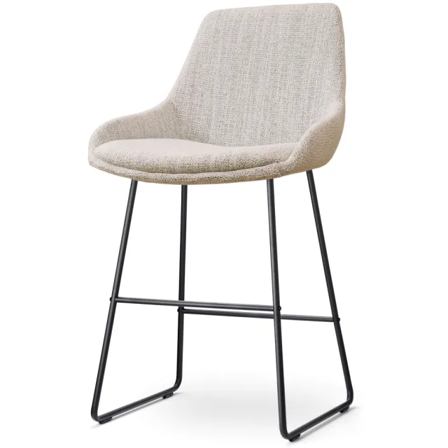 Nolon Nino-Isa barkruk beige gemêleerd - zwart onderstel - 65 cm