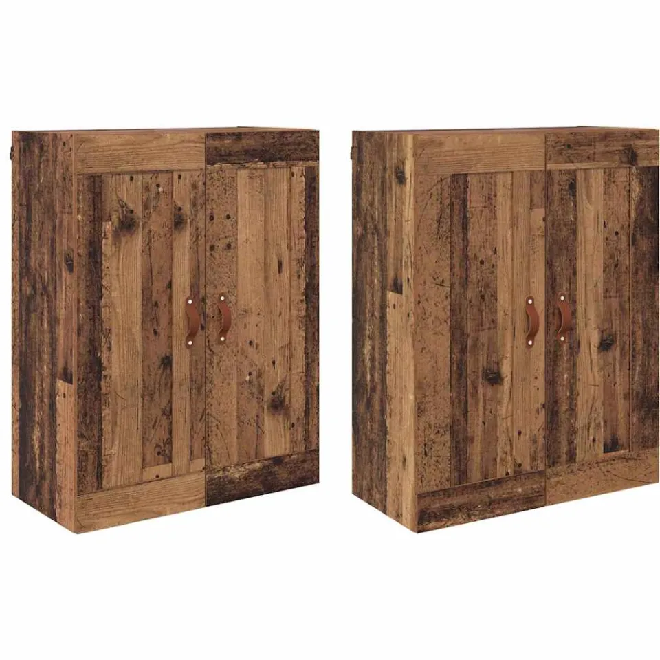 vidaXL Wandkast 2 st Oudhout 69,5 x 34 x 90 cm Bewerkt hout bruin, foto 3