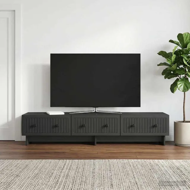 vidaXL TV-kast 147 x 34,5 x 30 cm Zwart Bewerkt hout, foto 2