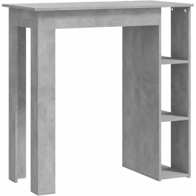 vidaXL Bartafel - met - schap - 102x50x103,5 - cm - bewerkt - hout - betongrijs