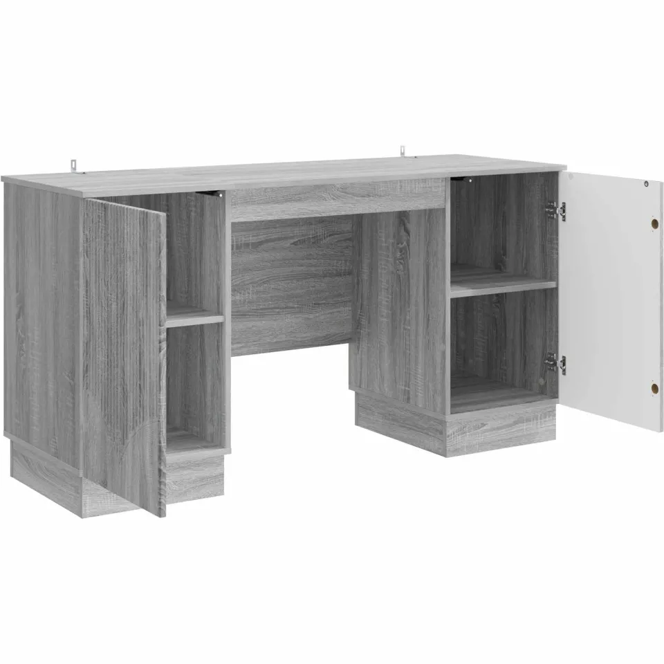 vidaXL Bureau Grijs sonoma 142,5 x 50 x 75 cm Bewerkt hout, foto 3