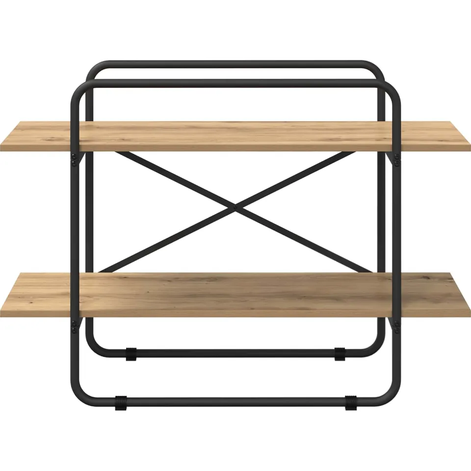 vidaXL Boekenrek 2-laags 100 x 35 x 70 cm PB Artisanaal eiken, foto 2