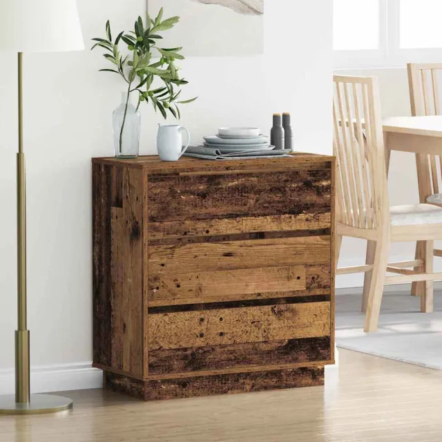 vidaXL Nachtkastje Oudhout 71 x 34,5 x 75 cm Bewerkt hout bruin, foto 2