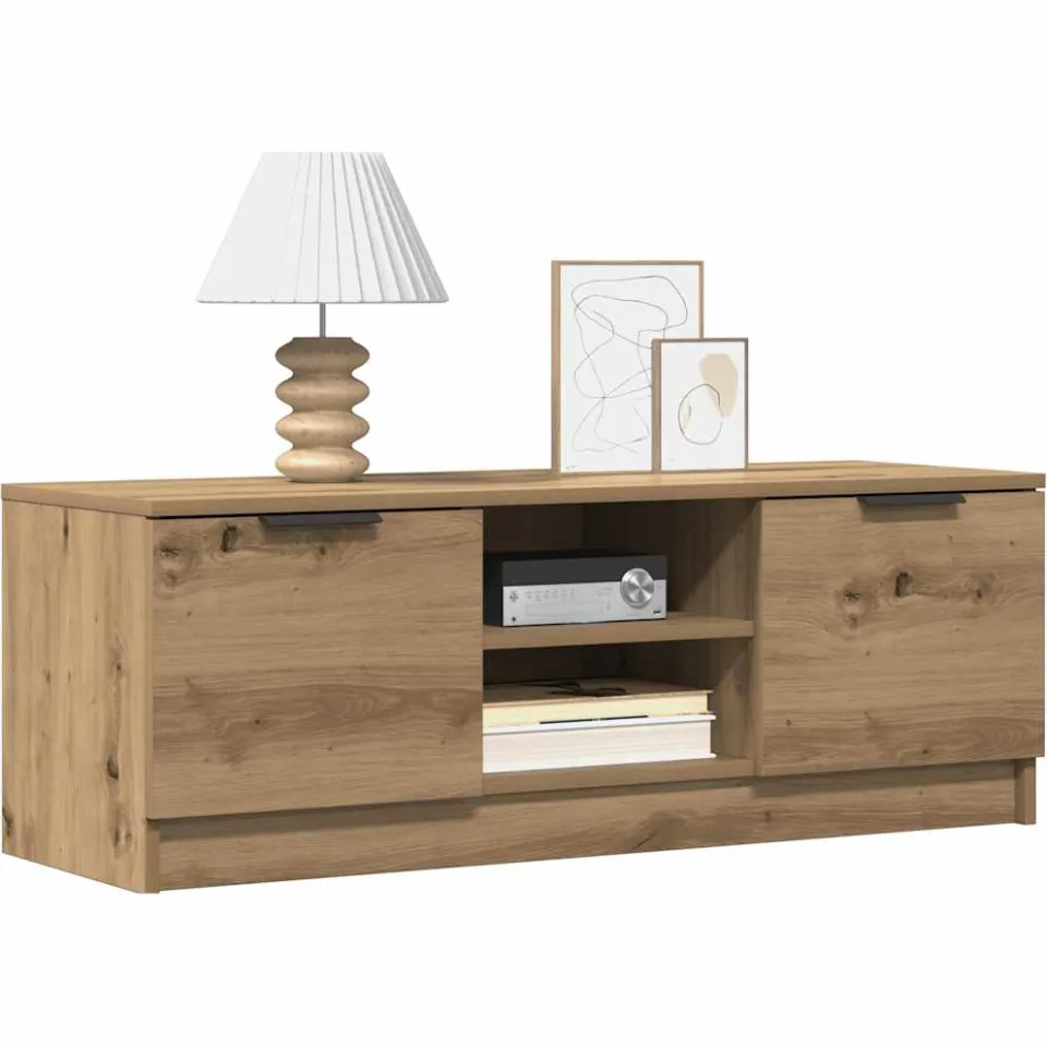 vidaXL Tv-meubel 102x35x36,5 cm bewerkt hout artisanaal eikenkleur