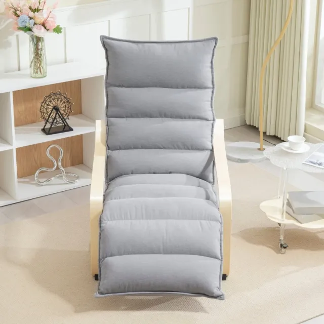 HAUSS SPOLE Fauteuil Met Verstelbare Voetensteun - Schommelstoel Voor Woonkamer En Leeshoek - Velvet - Lichtgrijs