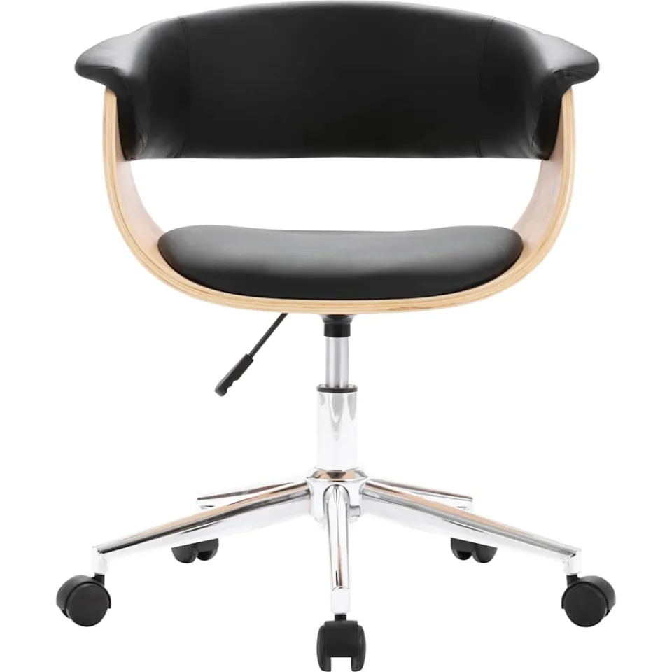 vidaXL Eetkamerstoelen draaibaar 2 st kunstleer zwart