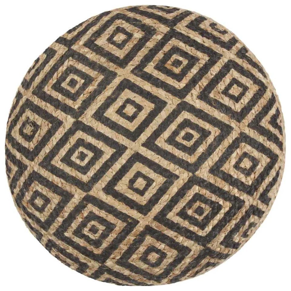 vidaXL Poef handgemaakt 45x30 cm jute zwart, foto 2