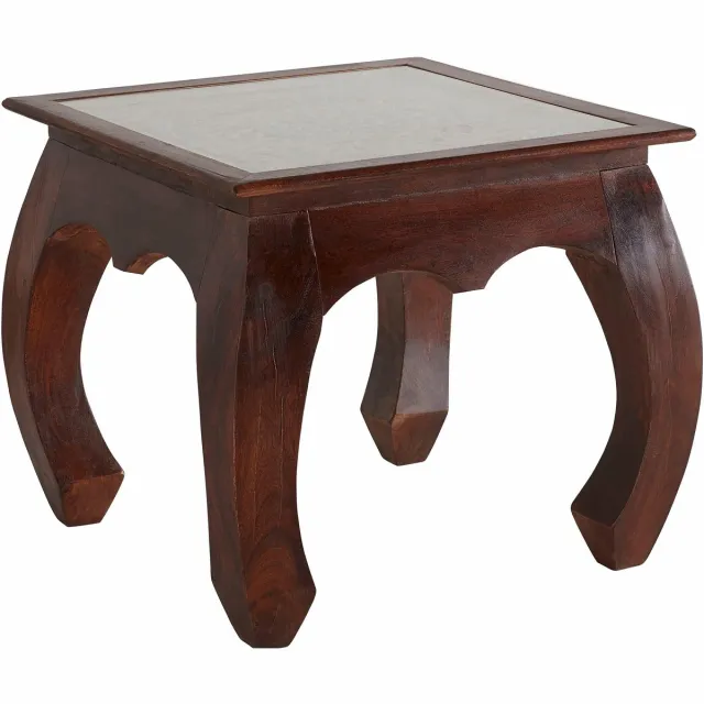 Notio Living Prem-Bijzettafel - Glas & Acacia - Grijs
