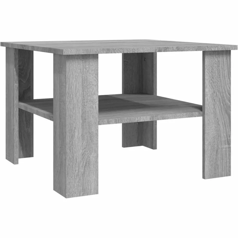 vidaXL Salontafel 60x60x42 cm bewerkt hout grijs sonoma eiken, foto 3