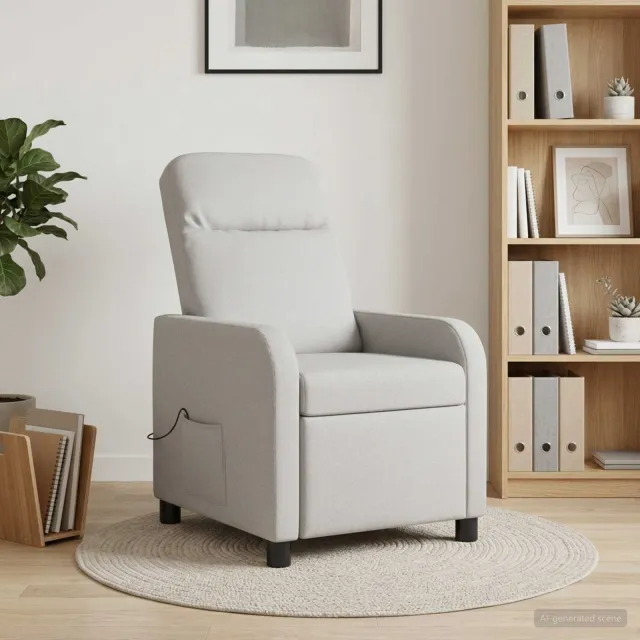 vidaXL Massage Recliner Wolkengrijs Stof grijs