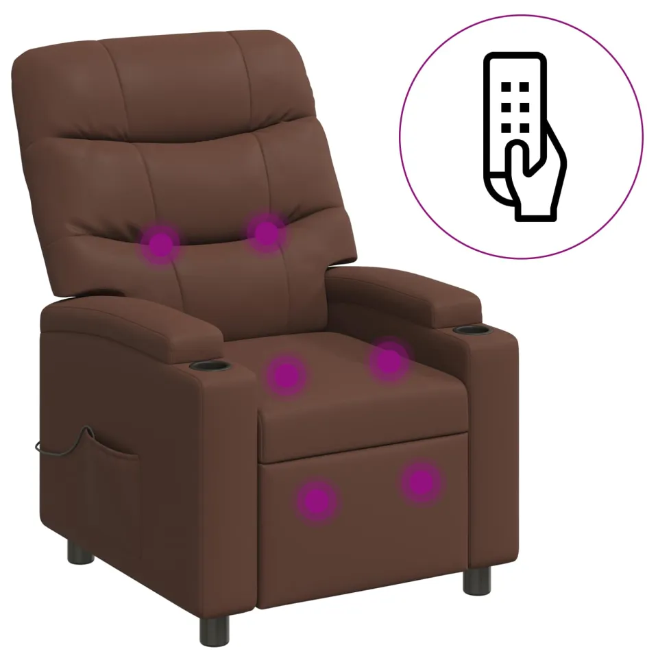 vidaXL Massage-relaxstoel Bruin 75 x 93 x 102 cm Stof