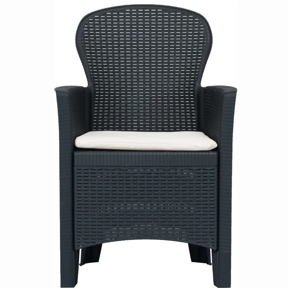 vidaXL 5-delige Tuinset rattan-look kunststof antraciet, foto 3