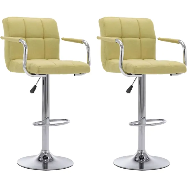 vidaXL Barstoelen 2 st stof groen