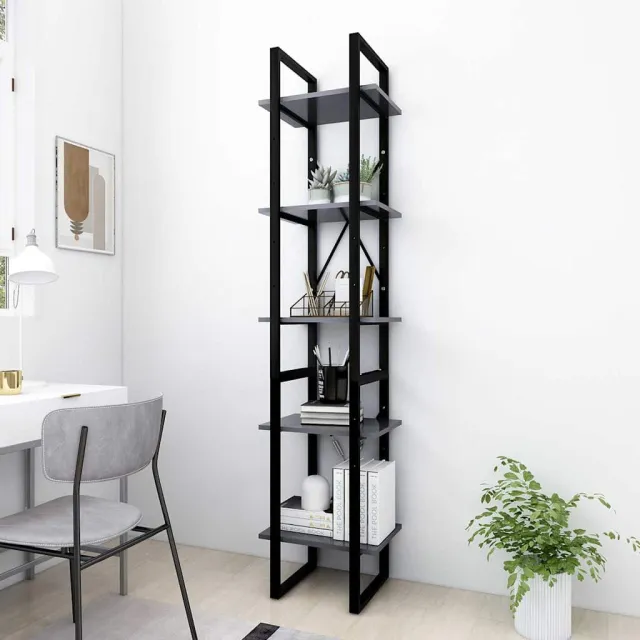 vidaXL Boekenkast met 5 schappen 40x30x175 cm bewerkt hout grijs, foto 2