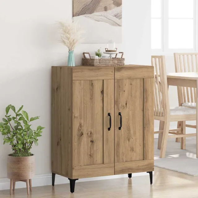 vidaXL Dressoir Artisan Eiken 69,5 x 34 x 90 cm Bewerkt hout Bruin