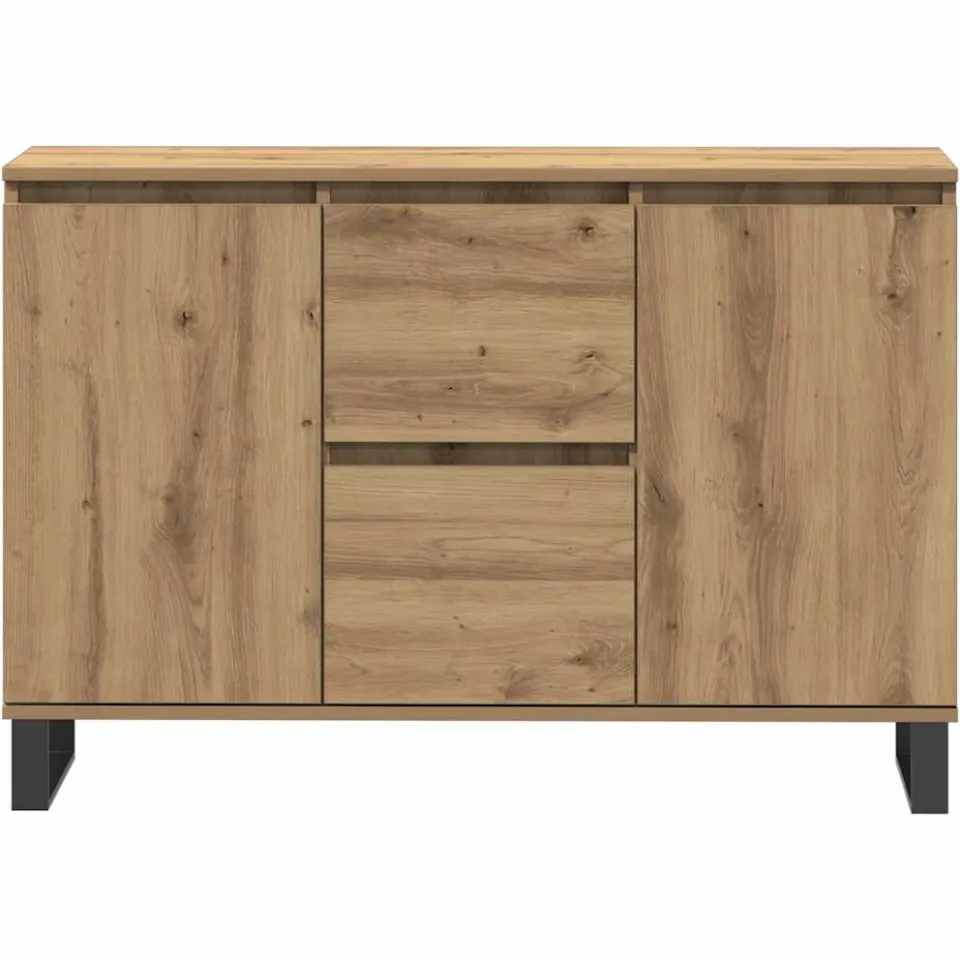 vidaXL Dressoir 101,5x35x70 cm bewerkt hout artisanaal eikenkleurig