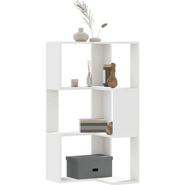 vidaXL Boekenkast 3-laags hoek 50x50x102 cm bewerkt hout wit