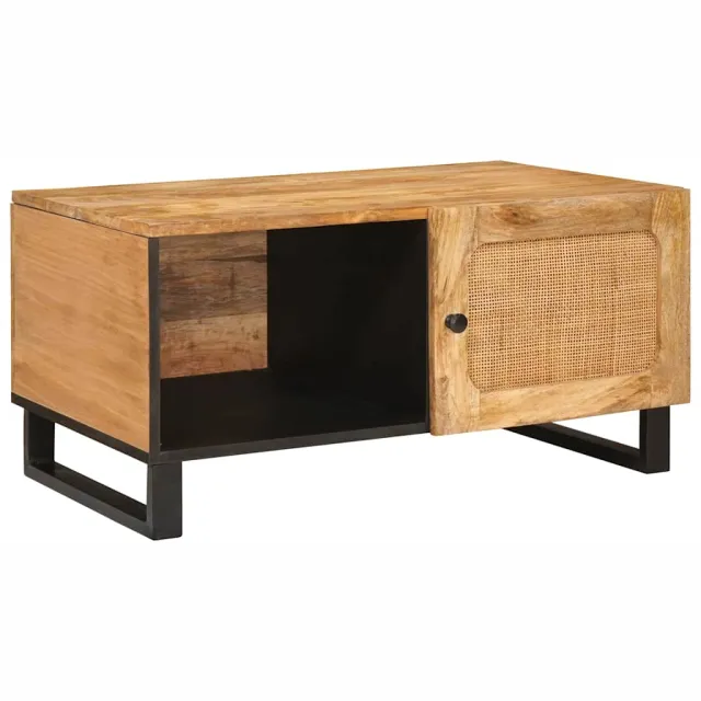 vidaXL Salontafel Naturel 80 x 50 x 40 cm Massief Mango Hout, foto 2