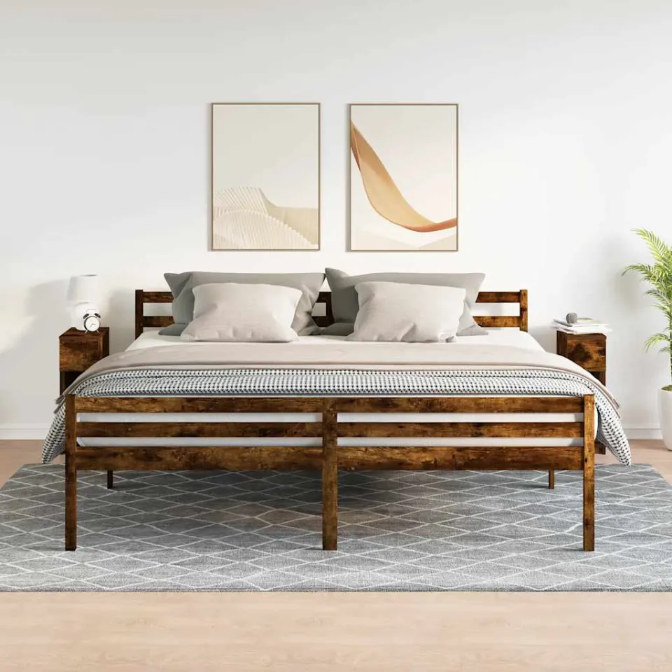 vidaXL Nachtkastjes 2 st met lade 20x36x60 cm gerookt eikenkleurig, foto 2