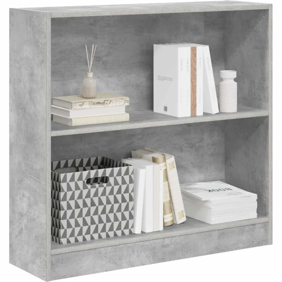 vidaXL Boekenkast 80x24x75 cm bewerkt hout betongrijs