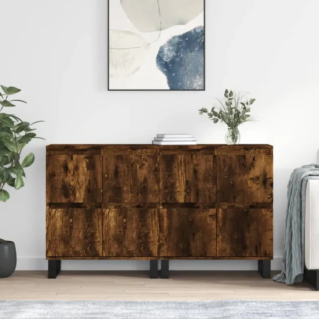vidaXL Dressoirs 2 st bewerkt hout gerookt eikenkleurig Bruin