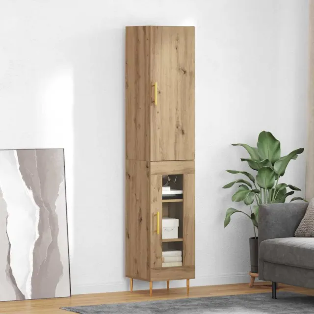 vidaXL Hoge kast 2 st Artisan Eiken 34,5 x 34 x 180 cm Bewerkt hout, foto 2