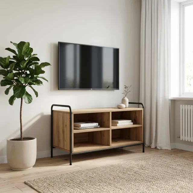 vidaXL Tv-meubel 140 x 39,5 x 50 cm Artisanaal eiken Bewerkt hout Bruin