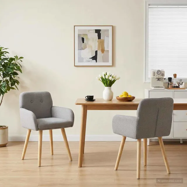 vidaXL Eettafelstoelen 2 st Bouclé Lichtgrijs 59 x 56,5 x 85 cm