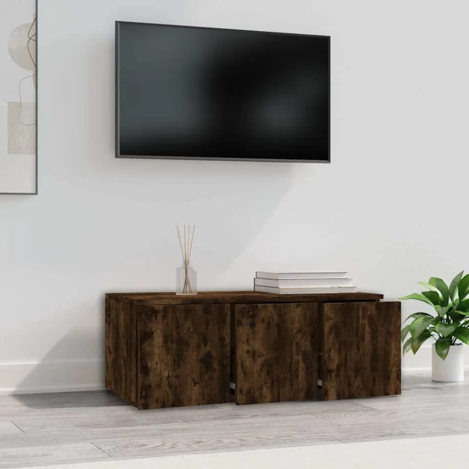vidaXL Tv-meubel 80x34x30 cm bewerkt hout gerookt eikenkleurig, foto 4