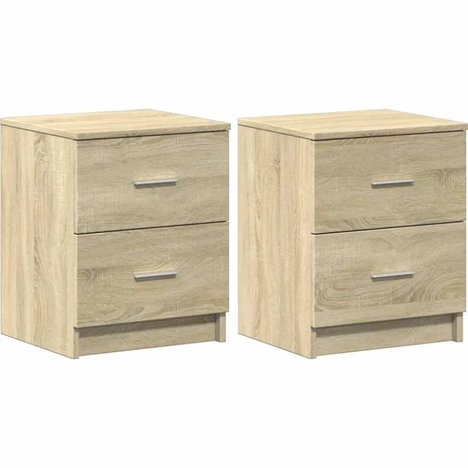 vidaXL Nachtkastjes 2 st met 2 lades 40x36x50 cm sonoma eikenkleurig, foto 3