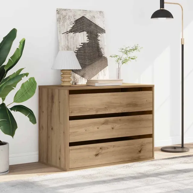 vidaXL Ladekast 80x41x58 cm bewerkt hout artisanaal eikenkleurig Bruin